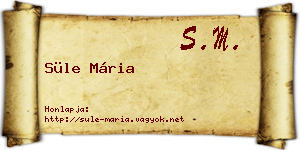 Süle Mária névjegykártya