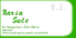 maria sule business card